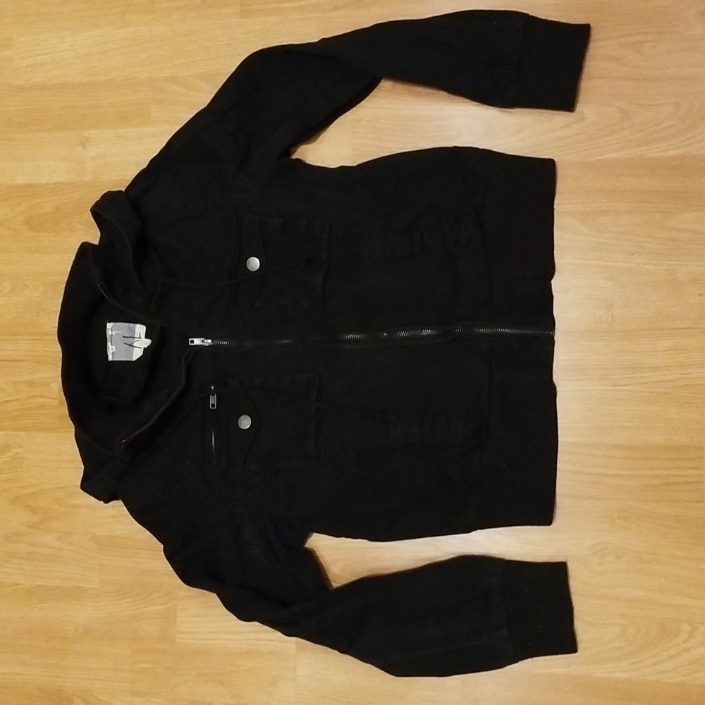 XL Cargo Pocket Bomber Jacket, by Ashley in Black